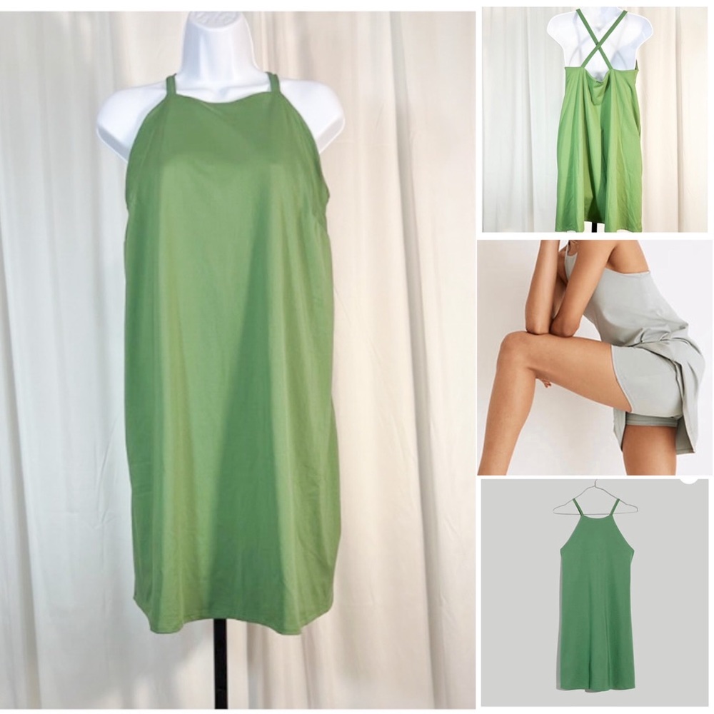 Madewell NWT Sz 1X Versailles Green Flex Fitness Dress with Built In Shorts